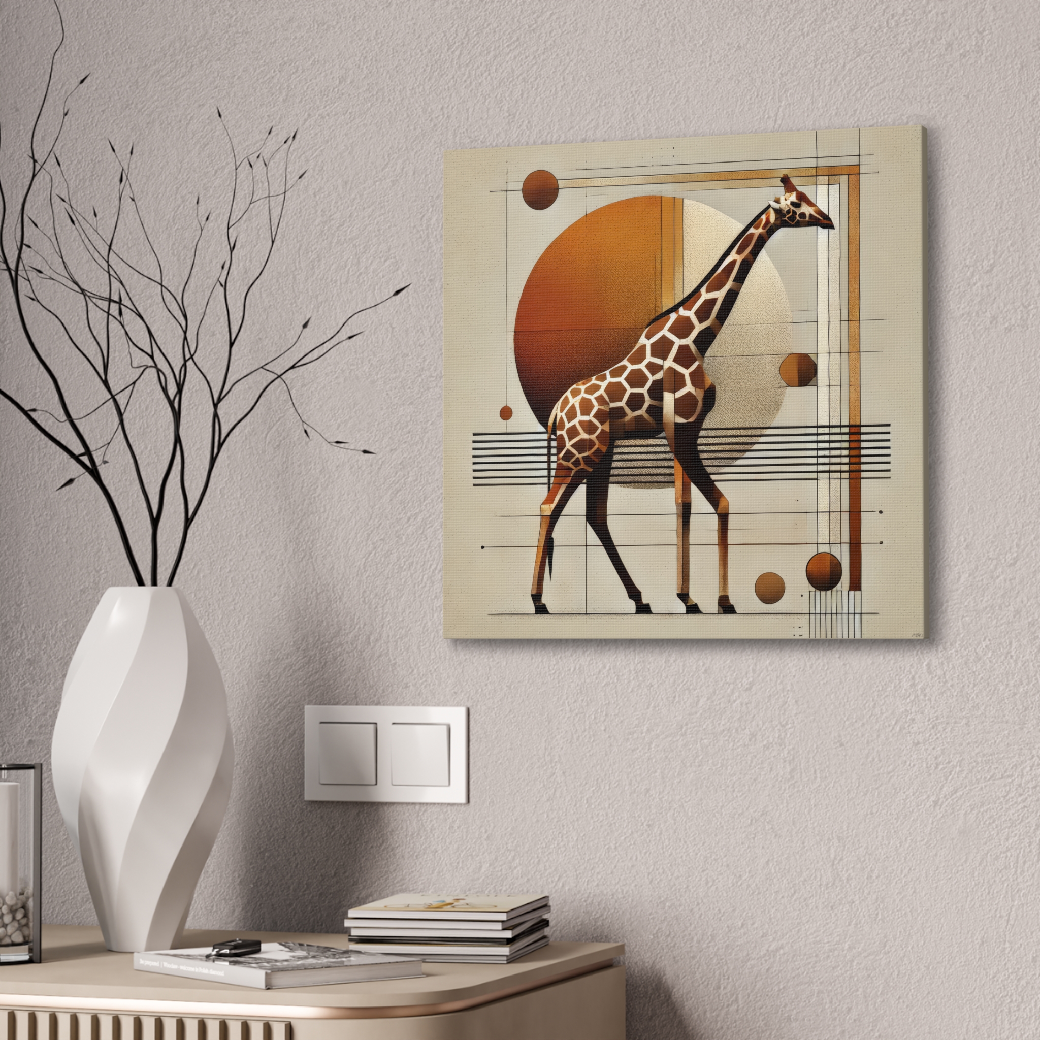 Giraffe Geometric Bauhaus - Stretched Canvas - Image 6