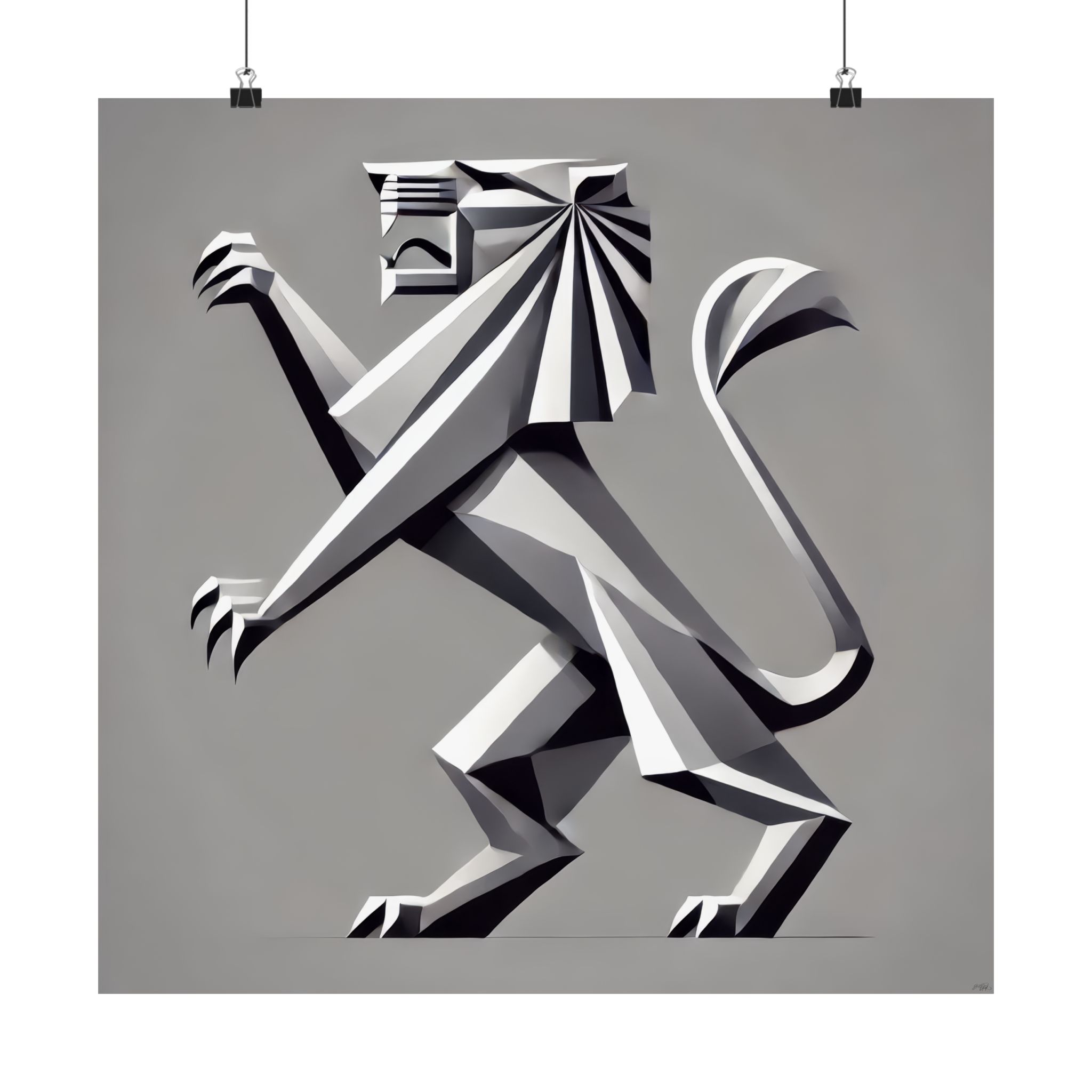 Peugot Logo Reimagined - Lion - Print Poster - Image 6