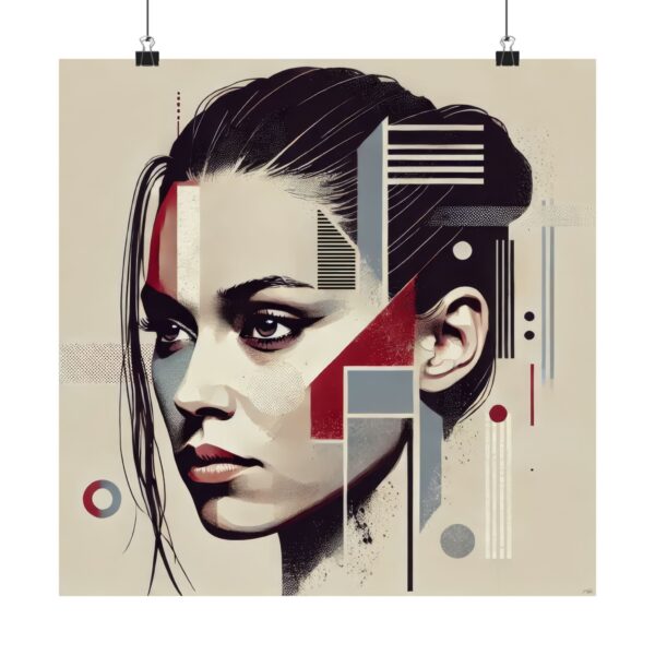 Lady in Red, Abstract Minimalist, Bauhaus - Poster Art Print