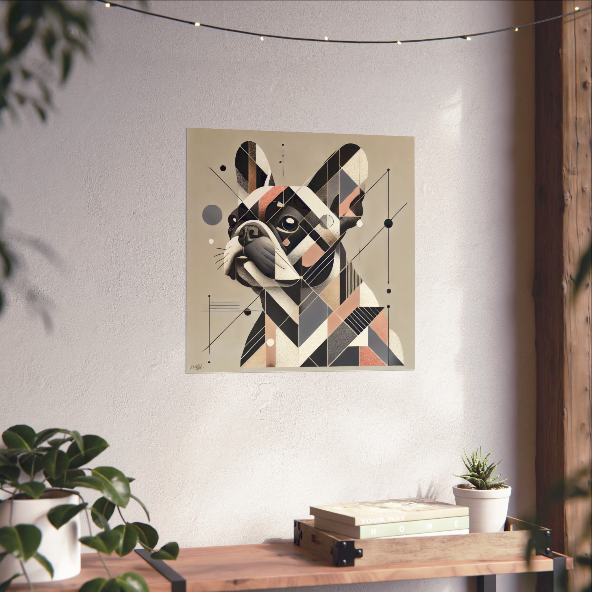 French Bulldog Pister Poster, Geometric Bauhaus Print, Cubist , Matte Vertical Art Print, dog Frenchie - Image 8