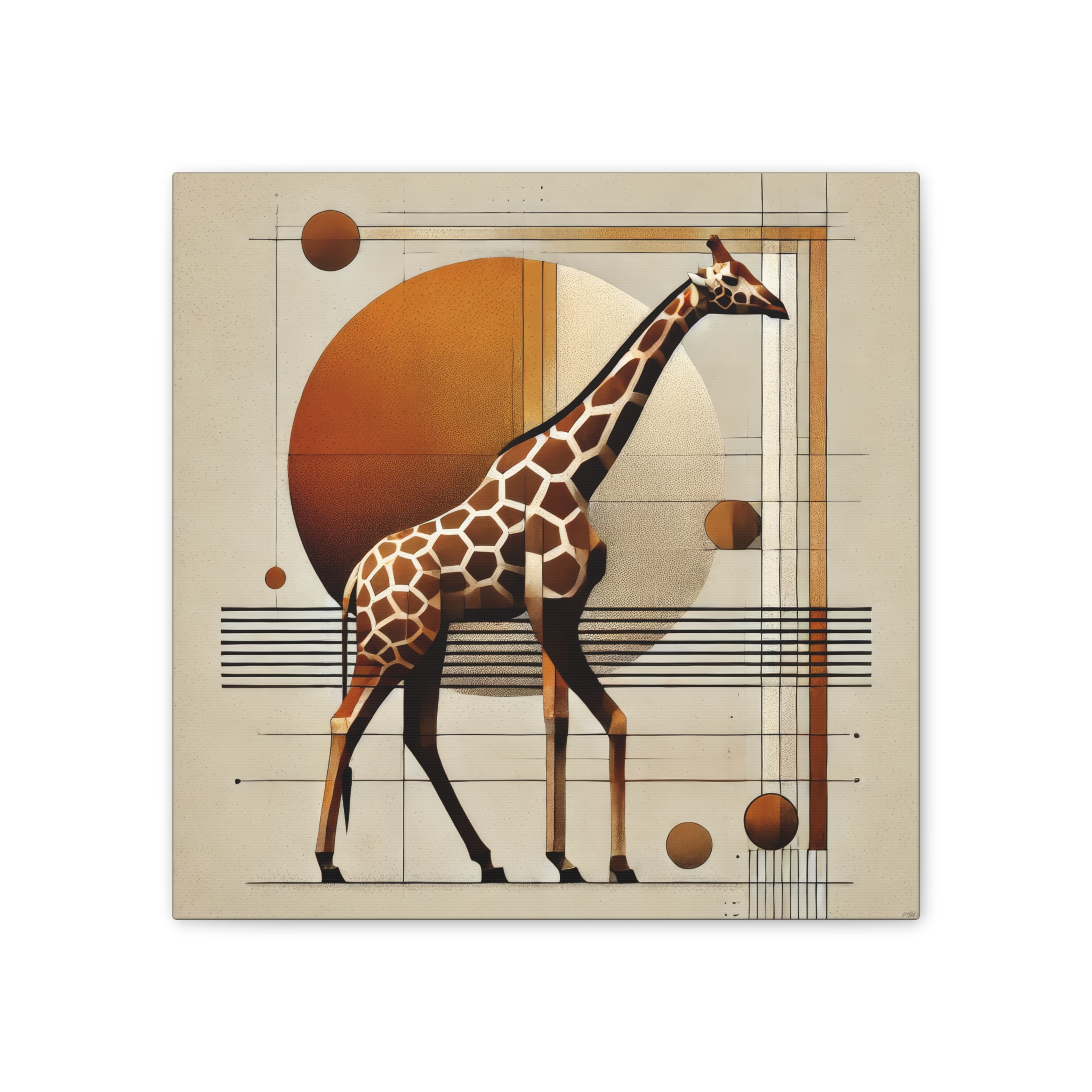 Giraffe Geometric Bauhaus - Stretched Canvas - Image 4