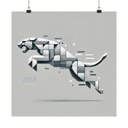 Puma Sports Logo Reimagined Abstract Minimalist Cubist Bauhaus Wall Art Poster