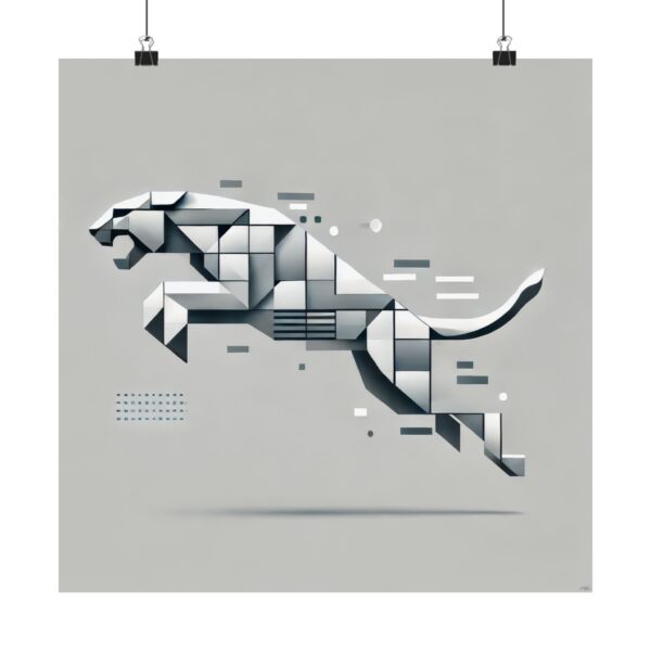 Puma Sports Logo Reimagined Abstract Minimalist Cubist Bauhaus Wall Art Poster