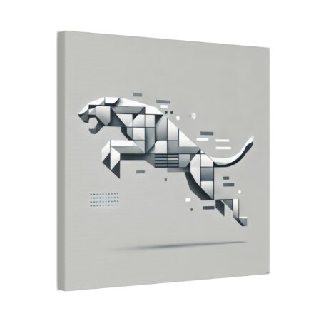 Puma Sports Logo Reimagined Abstract Minimalist Cubist Bauhaus Art - Stretched Canvas