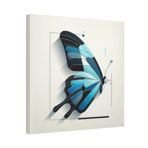 Blue Morpho Butterfly, Abstract Minimalist Geometric Bauhaus - Stretched Canvas